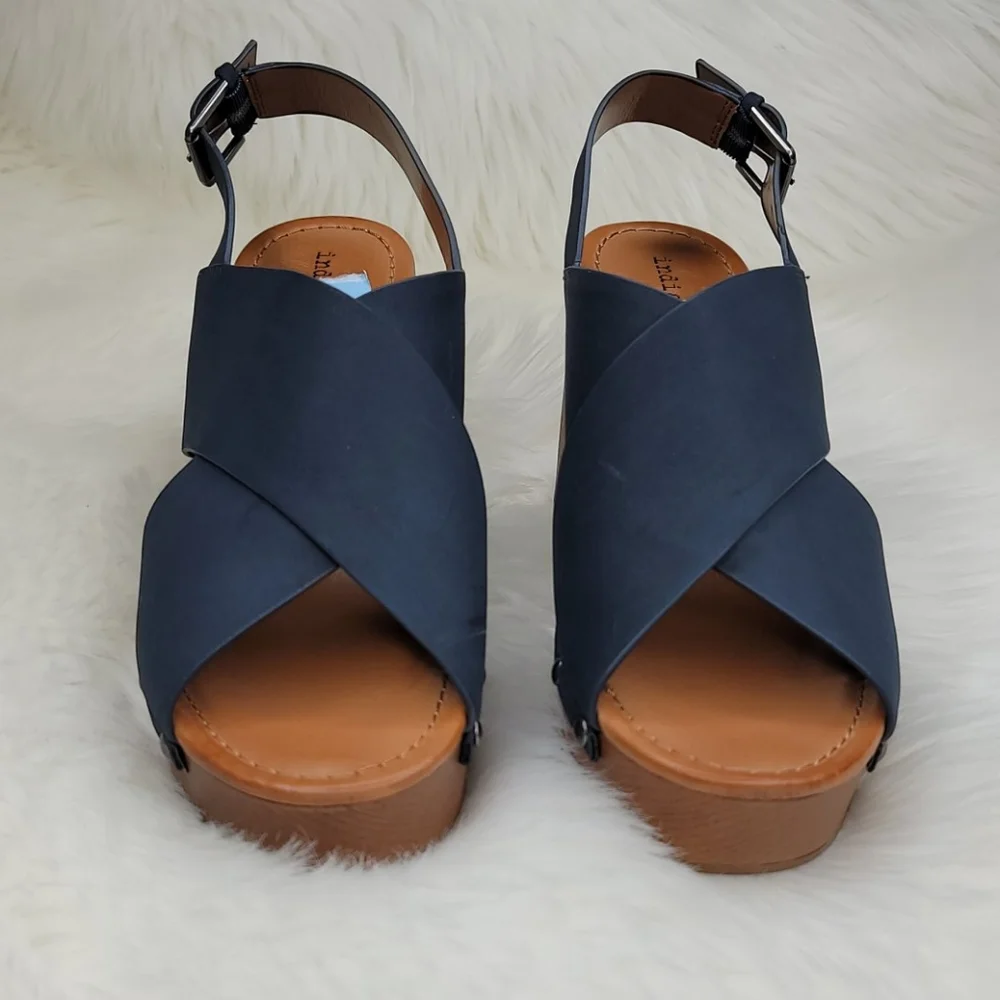 Indigo Rd Dani Sandal Heel Navy Blue